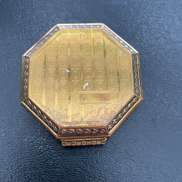 Vintage 1920/30s Gold Compact w Mirror & rouge. Richard Hudnut. MOIRET Paris. - Picture 7 of 7